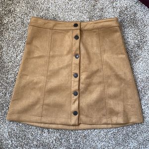 Brown High-Waisted Mini Skirt